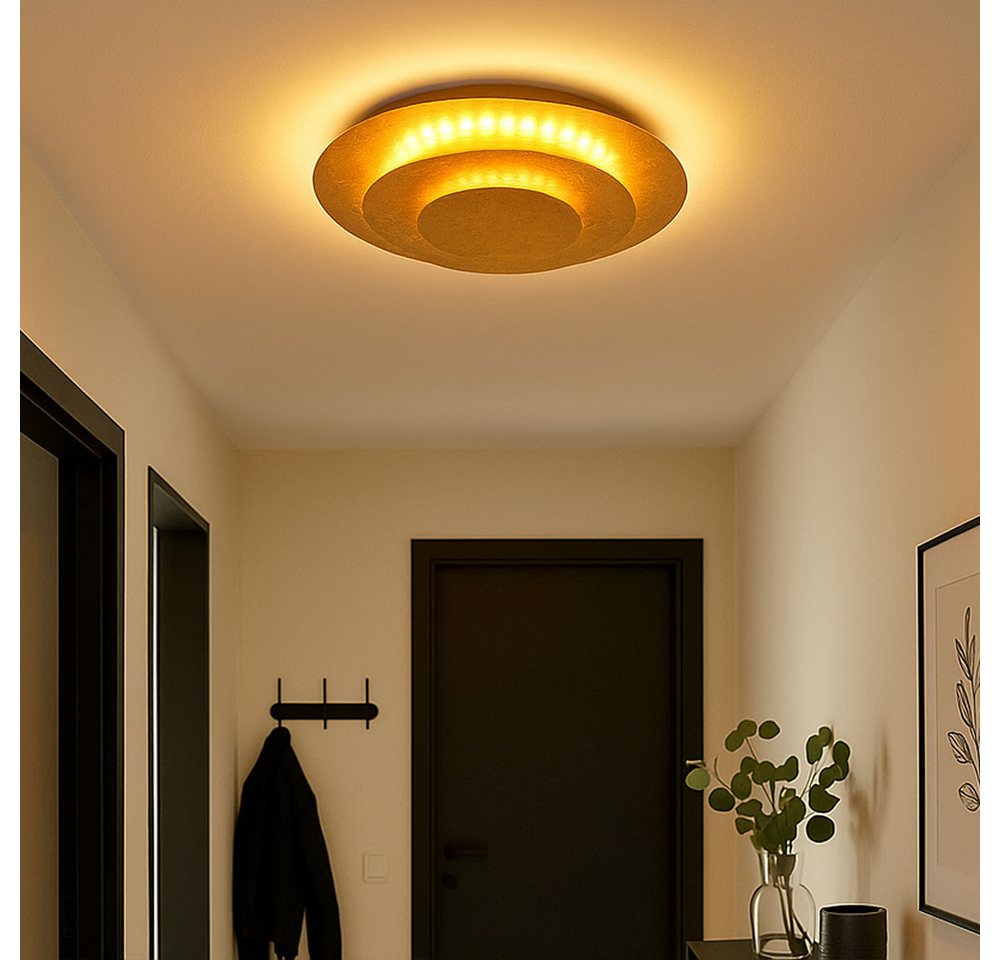 GLOBO LIGHTING LED Deckenleuchte, LED-Leuchtmittel fest verbaut, Warmweiß, Deckenleuchte Deckenlampe Wohnzimmerlampe gold LED Schlafzimmerlampe – Bild 3 von 5