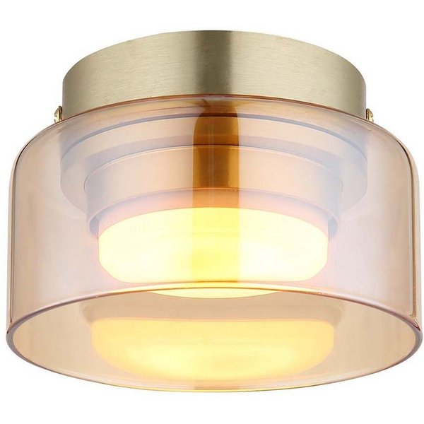 GLOBO LIGHTING LED Deckenleuchte, Leuchtmittel inklusive, Warmweiß, Deckenleuchte Deckenlampe Esszimmerlampe amber goldfarben 1 flammig