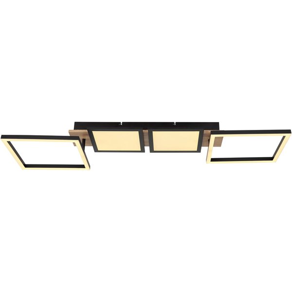 GLOBO LIGHTING LED Deckenleuchte BOSSY, LED fest integriert, Warmweiß, Deckenlampe/Wohnzimmer/Schlafzimmer/modern/Holz