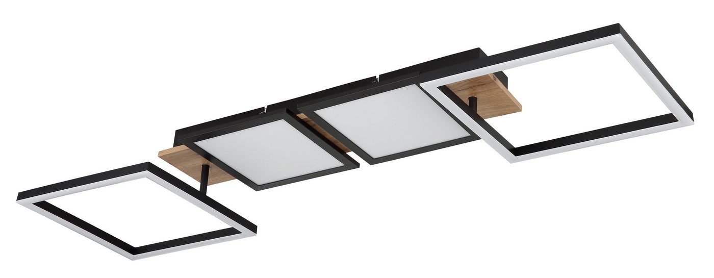 GLOBO LIGHTING LED Deckenleuchte BOSSY, LED fest integriert, Warmweiß, Deckenlampe/Wohnzimmer/Schlafzimmer/modern/Holz – Bild 4 von 5