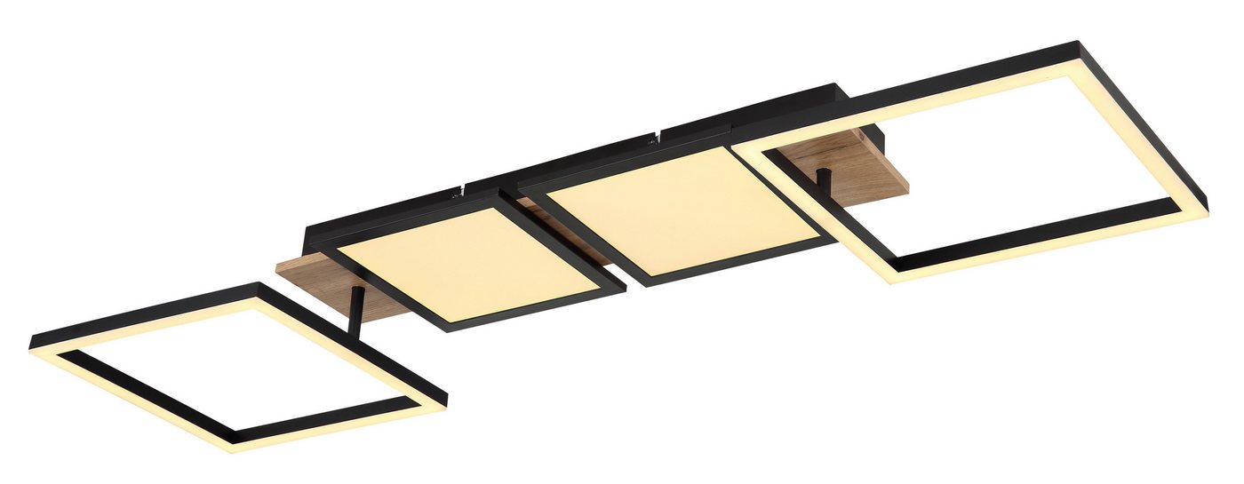 GLOBO LIGHTING LED Deckenleuchte BOSSY, LED fest integriert, Warmweiß, Deckenlampe/Wohnzimmer/Schlafzimmer/modern/Holz – Bild 5 von 5