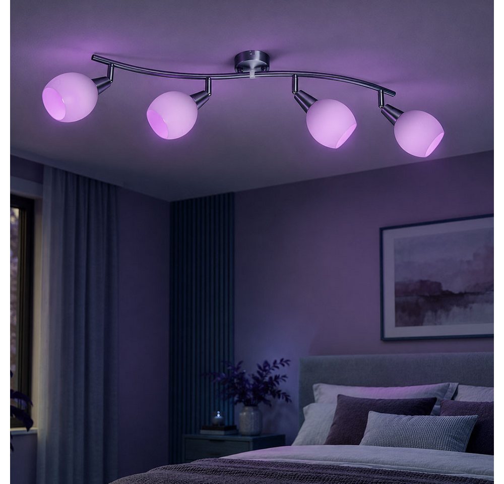GLOBO LIGHTING LED Deckenleuchte, Leuchtmittel inklusive, Kaltweiß, Warmweiß, Neutralweiß, Tageslichtweiß, Farbwechsel, Deckenleuchte Spotlampe Deckenlampe 4 Fl – Bild 4 von 5