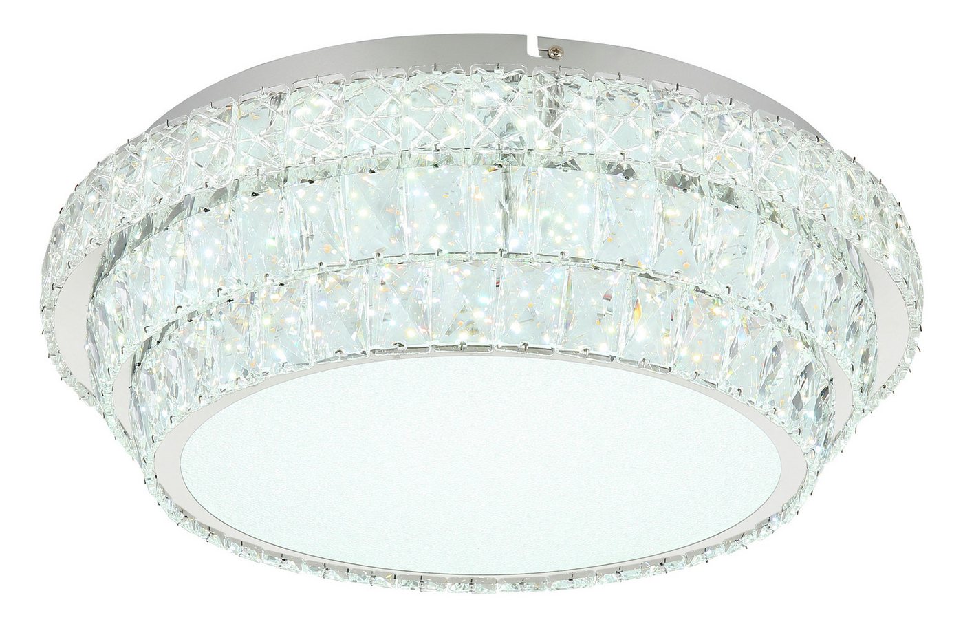 GLOBO LIGHTING LED Deckenleuchte KLARA, Dimmfunktion, Memoryfunktion, Nachtlichtfunktion, mehrere Helligkeitsstufen, LED fest integriert, Deckenlampe/Kristalle/ – Bild 3 von 5