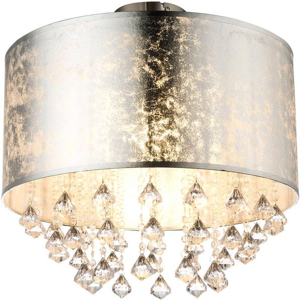 GLOBO LIGHTING LED Deckenleuchte, Leuchtmittel inklusive, Warmweiß, Kristall Deckenleuchte gold Esszimmer LED Deckenlampe