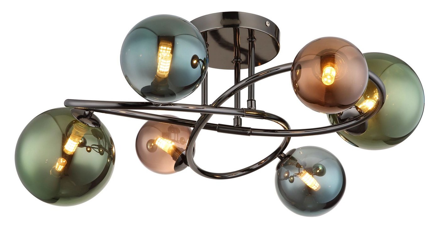 GLOBO LIGHTING LED Deckenleuchte RIHA, Leuchtmittel wechselbar, Warmweiß, Deckenlampe, Glas, Wohnzimmer, Esszimmer – Bild 3 von 3