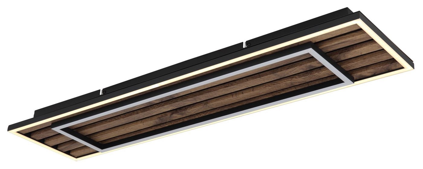 GLOBO LIGHTING LED Deckenleuchte WOODY, Memoryfunktion, LED fest integriert, Warmweiß, Deckenlampe, Wohnzimmer, Schlafzimmer, Design Lampe – Bild 2 von 5