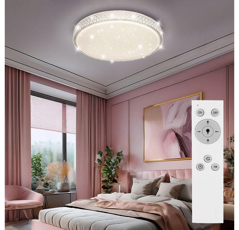 GLOBO LIGHTING LED Deckenleuchte, LED Deckenlampe Kristall Deckenleuchte Sternen Effekt Durchmesser 60cm – Bild 2 von 5