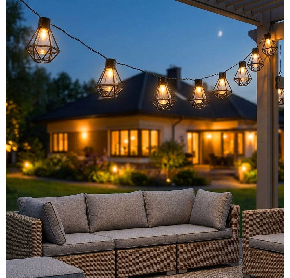 GLOBO LIGHTING LED Dekolicht, Leuchtmittel inklusive, Warmweiß, LED Lichterkette Außenleuchte Gartenlampe Terrasse Laterne Käfig – Bild 3 von 5