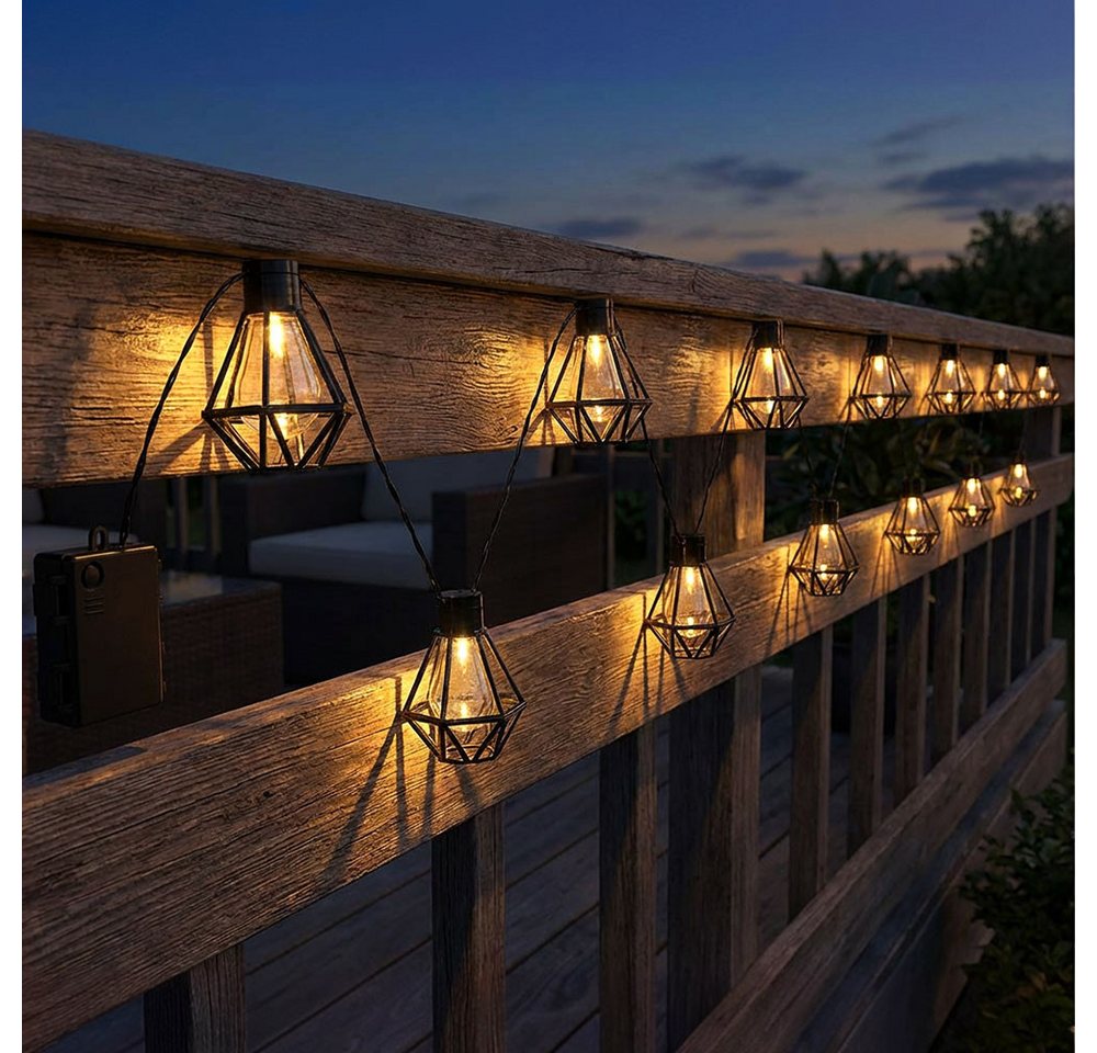 GLOBO LIGHTING LED Dekolicht, Leuchtmittel inklusive, Warmweiß, LED Lichterkette Außenleuchte Gartenlampe Terrasse Laterne Käfig – Bild 5 von 5