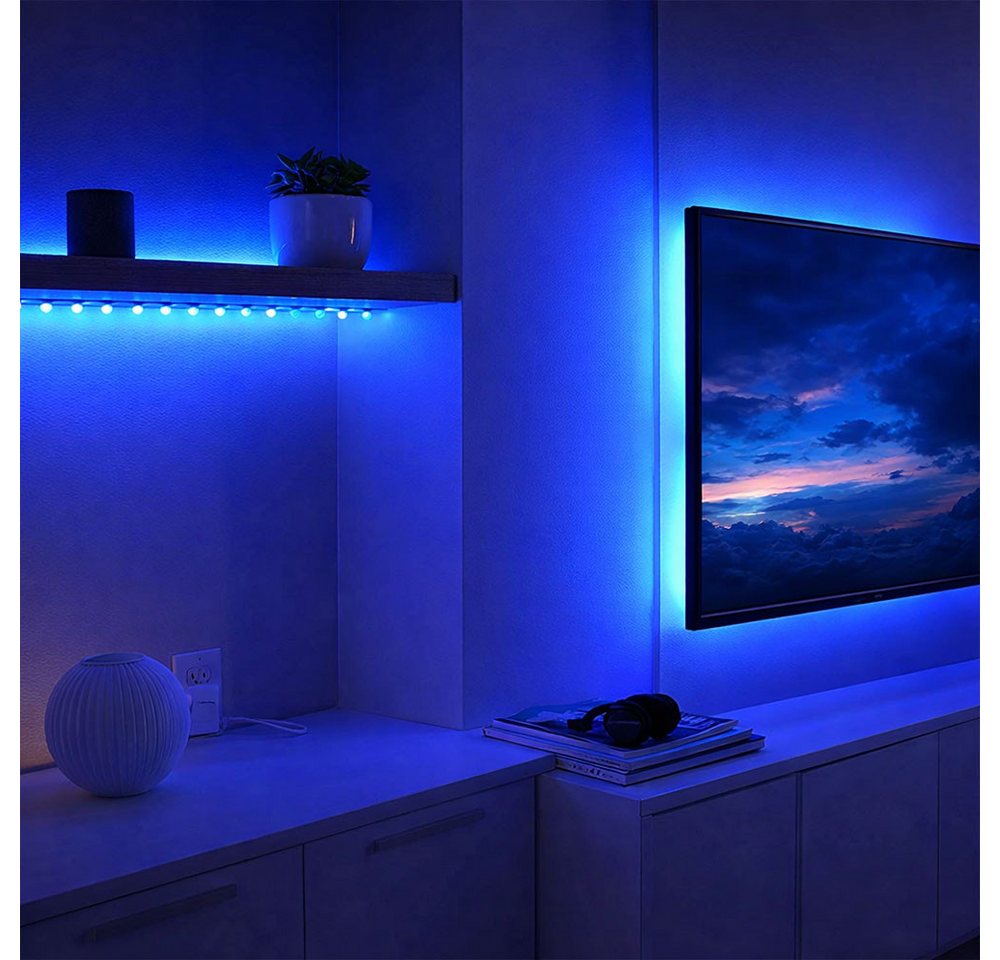 GLOBO LIGHTING LED Dekolicht, LED-Leuchtmittel fest verbaut, Farbwechsel, RGBW LED Band Lichtband dimmbar Fernbedienung Farbwechsel 2er Set – Bild 3 von 5