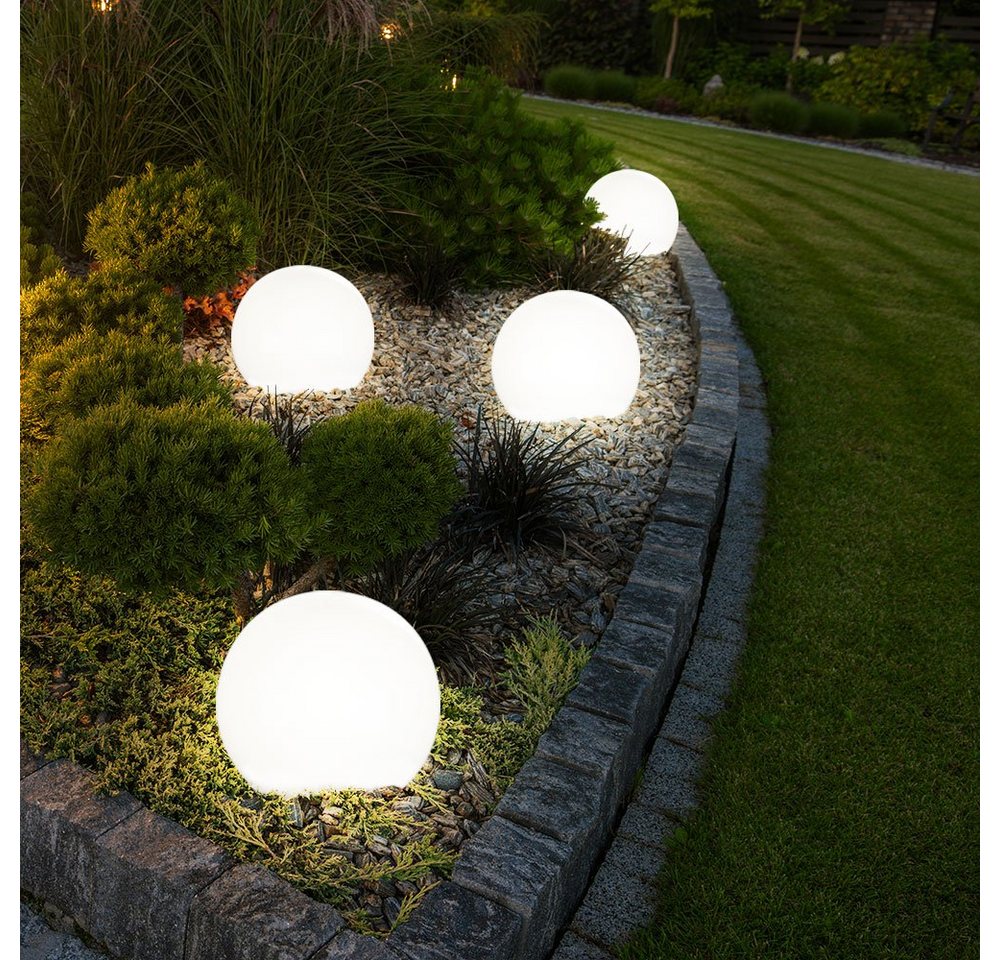 GLOBO LIGHTING LED Gartenleuchte, LED-Leuchtmittel fest verbaut, Warmweiß, 10er Set LED Außen Solar Lampen Kugel Design Erd Spieß Steck – Bild 4 von 5