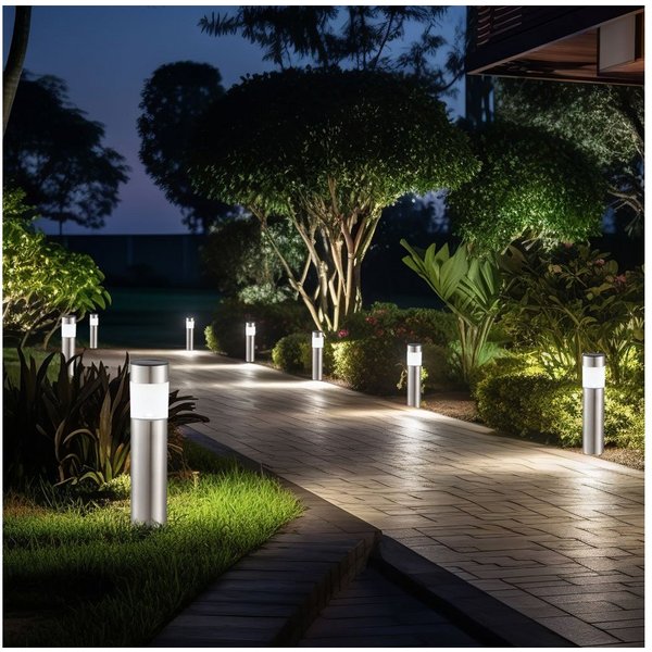 GLOBO LIGHTING LED Gartenleuchte, LED-Leuchtmittel fest verbaut, 12er Set LED Solar Steck Leuchten Garten Weg Außen Beleuchtung IP44