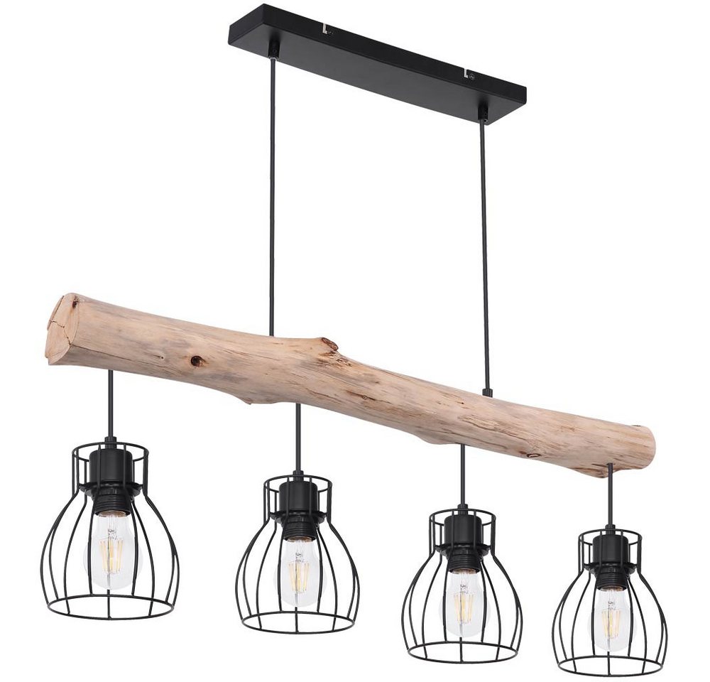 GLOBO LIGHTING LED-Hängeleuchte, Leuchtmittel inklusive, Warmweiß, Hängeleuchte Holzlampe LED Esszimmerleuchte Pendellampe Deckenleuchte – Bild 2 von 5