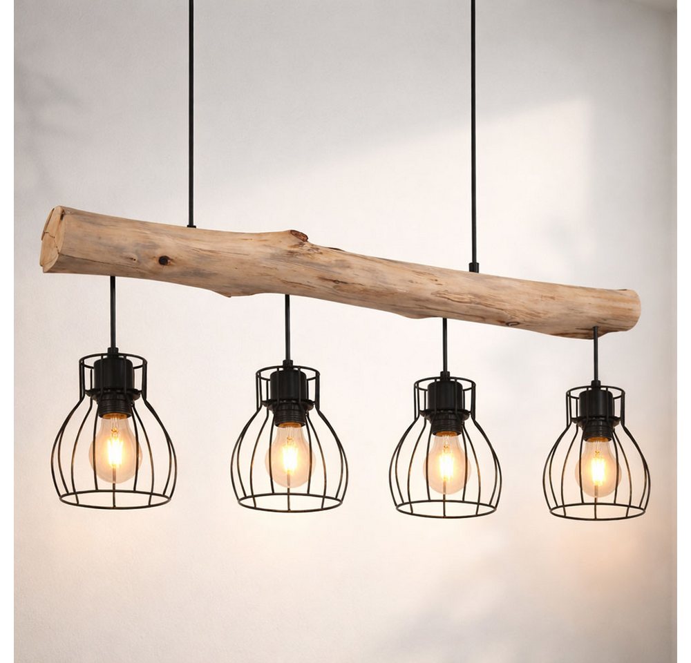 GLOBO LIGHTING LED-Hängeleuchte, Leuchtmittel inklusive, Warmweiß, Hängeleuchte Holzlampe LED Esszimmerleuchte Pendellampe Deckenleuchte – Bild 3 von 5
