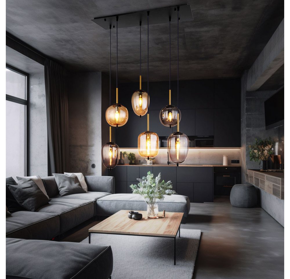 GLOBO LIGHTING LED-Hängeleuchte, Leuchtmittel inklusive, Warmweiß, Pendellampe Hängeleuchte Esstischlampe Wohnzimmerlampe LED H 120cm – Bild 2 von 5