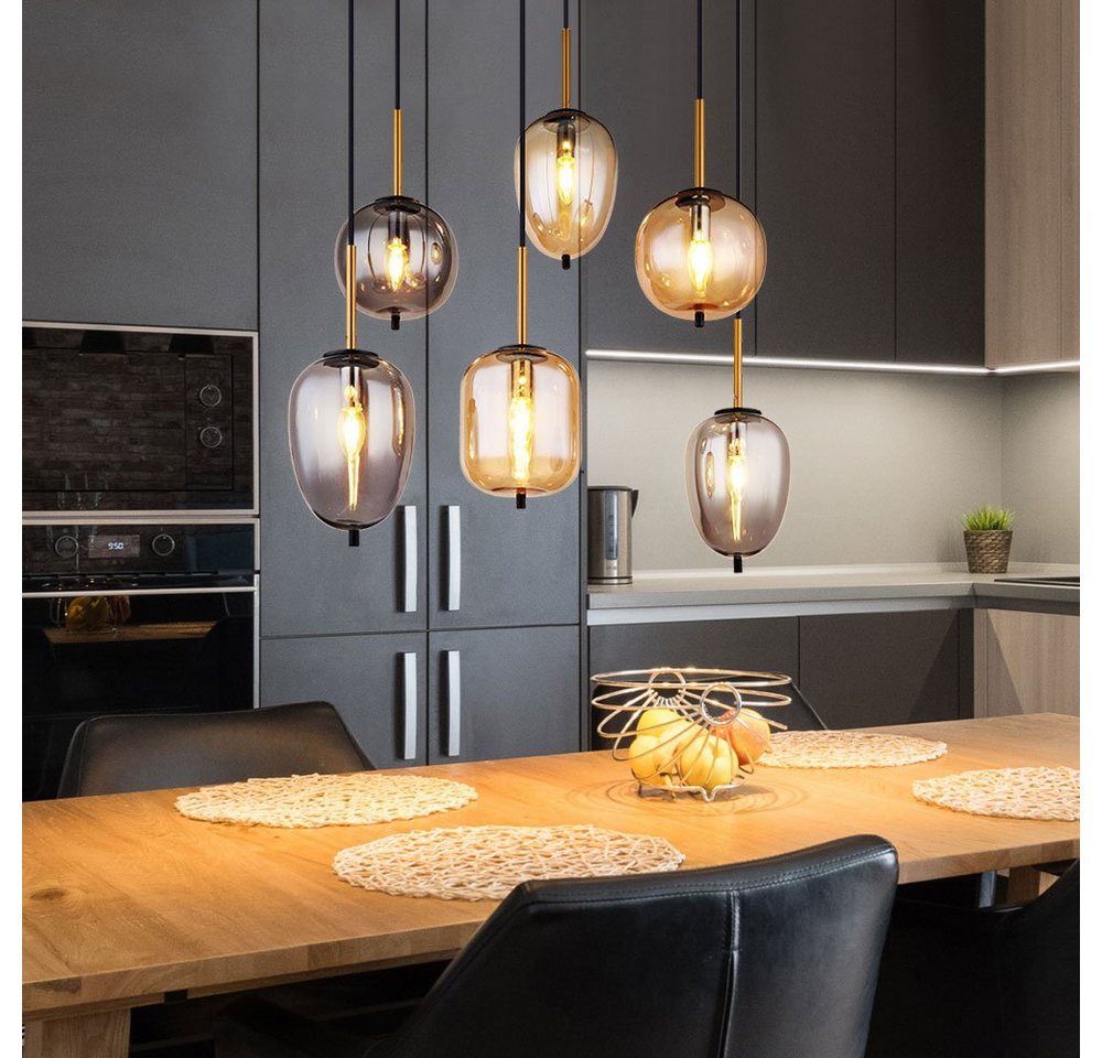 GLOBO LIGHTING LED-Hängeleuchte, Leuchtmittel inklusive, Warmweiß, Pendellampe Hängeleuchte Esstischlampe Wohnzimmerlampe LED H 120cm – Bild 5 von 5