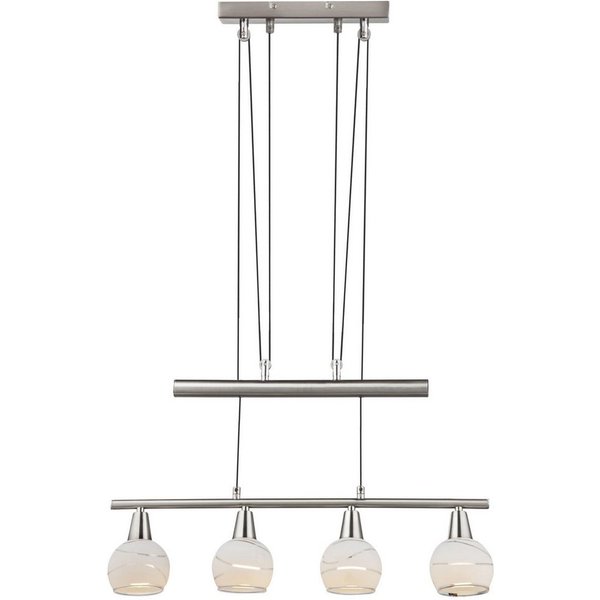 GLOBO LIGHTING LED-Hängeleuchte ELLIOTT, Leuchtmittel wechselbar, Warmweiß, Hängelampe, höhenverstellbar, Glas satiniert, Esstisch, Esszimmer