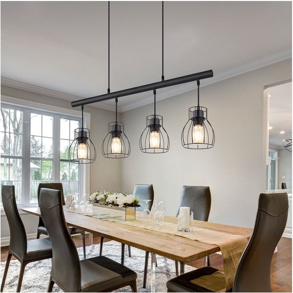 GLOBO LIGHTING LED-Hängeleuchte, Leuchtmittel inklusive, Warmweiß, Hängeleuchte Industrial schwarz Hängelampe Vintage Pendelleuchte