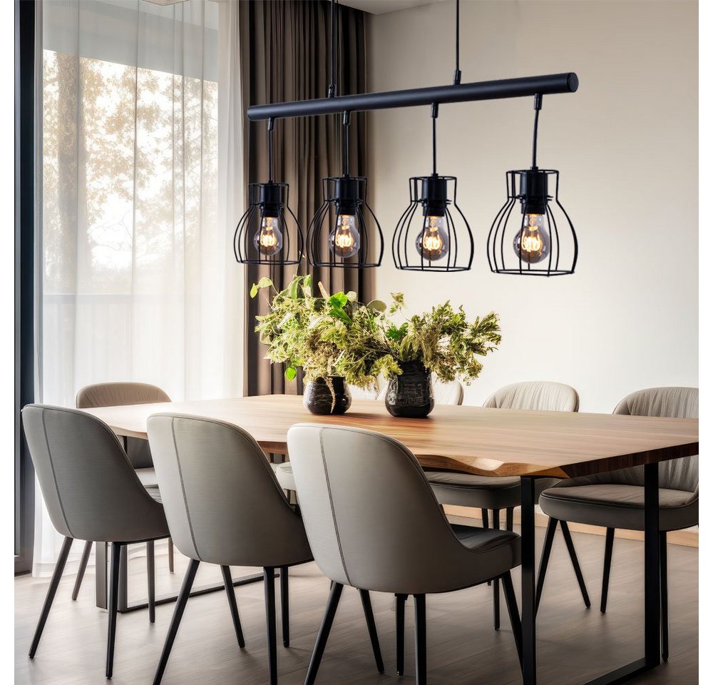 GLOBO LIGHTING LED-Hängeleuchte, Leuchtmittel inklusive, Warmweiß, Hängeleuchte Industrial schwarz Hängelampe Vintage Pendelleuchte – Bild 3 von 5