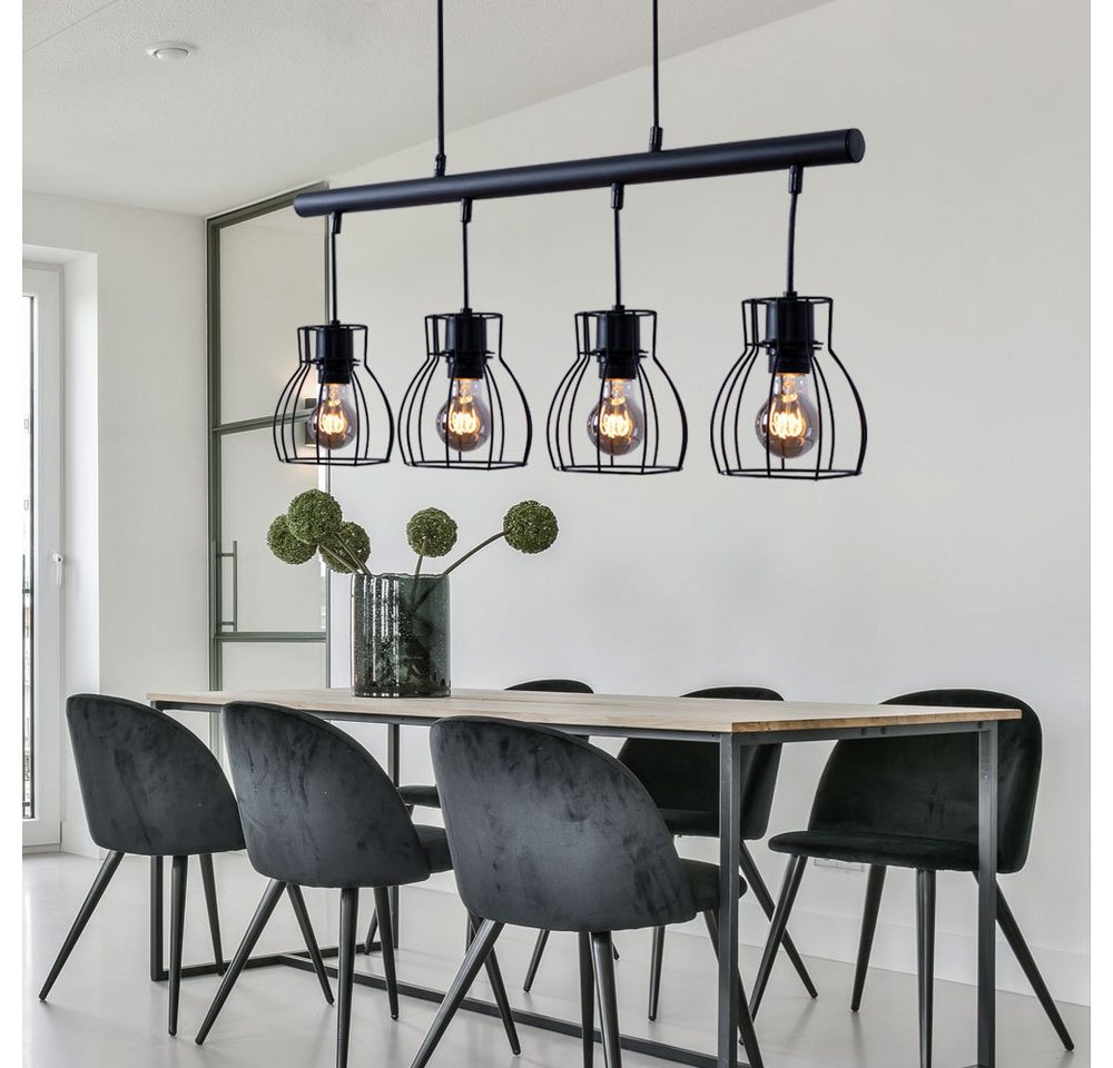 GLOBO LIGHTING LED-Hängeleuchte, Leuchtmittel inklusive, Warmweiß, Hängeleuchte Industrial schwarz Hängelampe Vintage Pendelleuchte – Bild 5 von 5