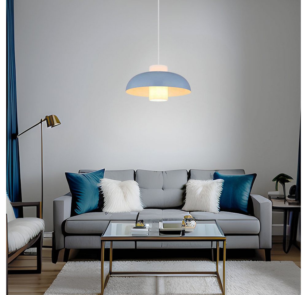 GLOBO LIGHTING LED-Hängeleuchte, Leuchtmittel inklusive, Warmweiß, Pendellampe Hängeleuchte Esstischlampe blau LED Wohnzimmerlampe 120 cm – Bild 3 von 5