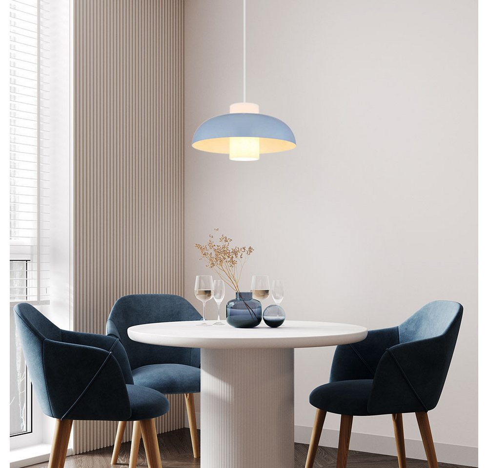 GLOBO LIGHTING LED-Hängeleuchte, Leuchtmittel inklusive, Warmweiß, Pendellampe Hängeleuchte Esstischlampe blau LED Wohnzimmerlampe 120 cm – Bild 4 von 5