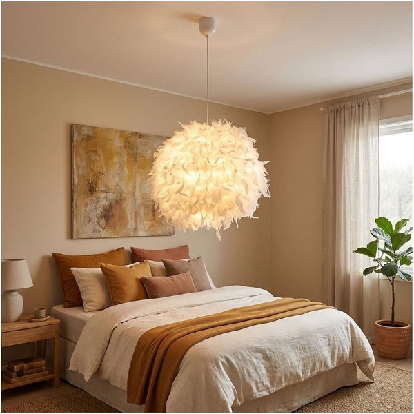 GLOBO LIGHTING LED Kugelleuchte, Leuchtmittel nicht inklusive, Pendel Lampe Wohn Ess Zimmer Decken Hänge Beleuchtung Feder Kugel