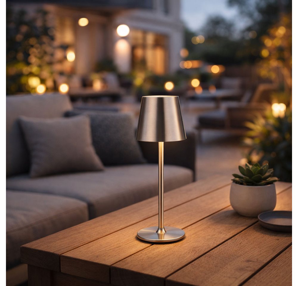 GLOBO LIGHTING LED Leselampe, LED-Leuchtmittel fest verbaut, Warmweiß, Tischlampe Tischleuchte Innen Außen Touchdimmer LED Gartenlampe – Bild 4 von 5
