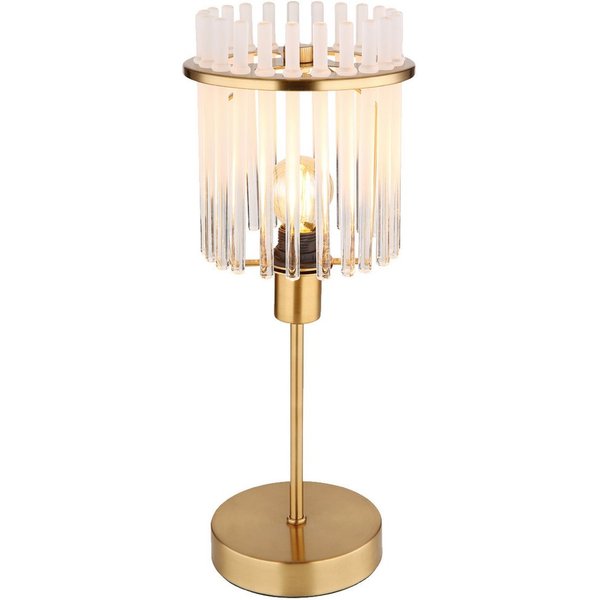 GLOBO LIGHTING LED Nachttischlampe, Dimmfunktion, LED wechselbar, warmweiß, ausgefallen-e besondere Lampenschirm Glas Gold Fensterbank, H: 37,5cm