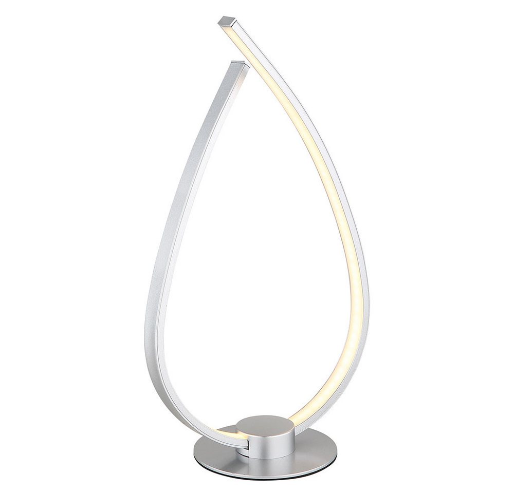 GLOBO LIGHTING LED Nachttischlampe, LED-Leuchtmittel fest verbaut, Warmweiß, Tischleuchte LED Leselampe Beistelllampe silber matt Schnurschalter H – Bild 2 von 5