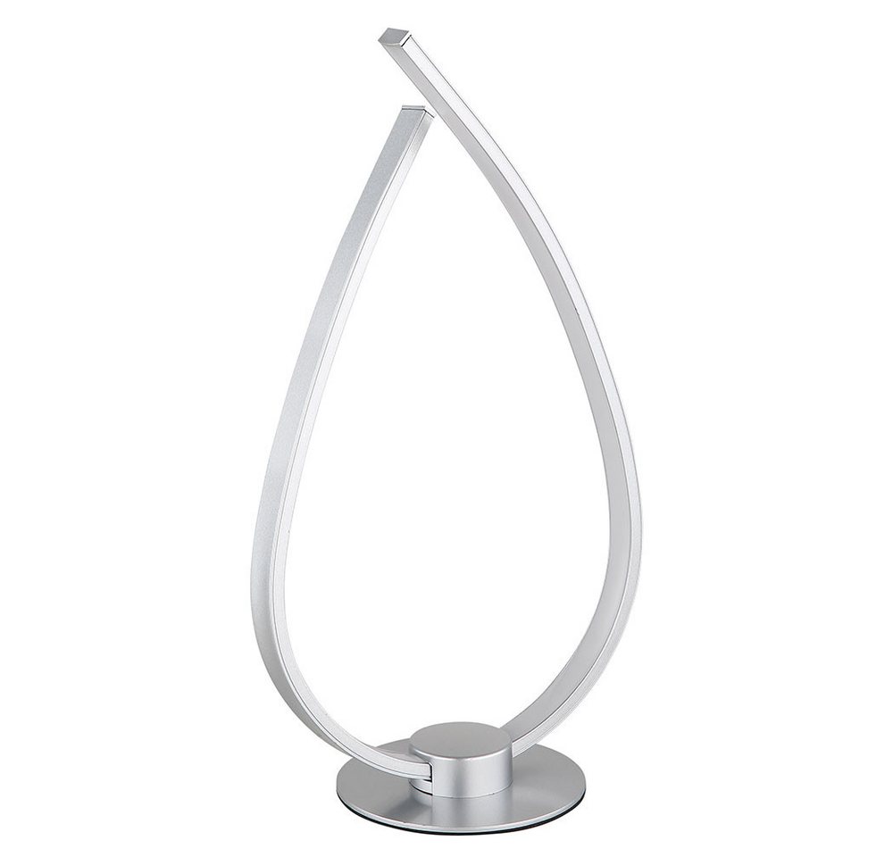 GLOBO LIGHTING LED Nachttischlampe, LED-Leuchtmittel fest verbaut, Warmweiß, Tischleuchte LED Leselampe Beistelllampe silber matt Schnurschalter H – Bild 5 von 5