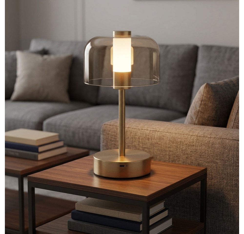 GLOBO LIGHTING LED Nachttischlampe, LED-Leuchtmittel fest verbaut, Farbwechsel, Neutralweiß, Kaltweiß, Warmweiß, Tageslichtweiß, Tischleuchte Beistelllampe Meta – Bild 5 von 5