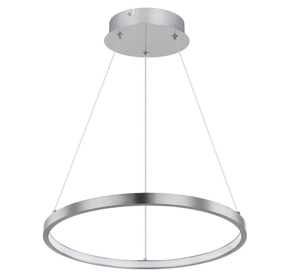 GLOBO LIGHTING LED Pendelleuchte, LED-Leuchtmittel fest verbaut, Warmweiß, Pendelleuchte Ring silber Hängeleuchte rund LED – Bild 2 von 5