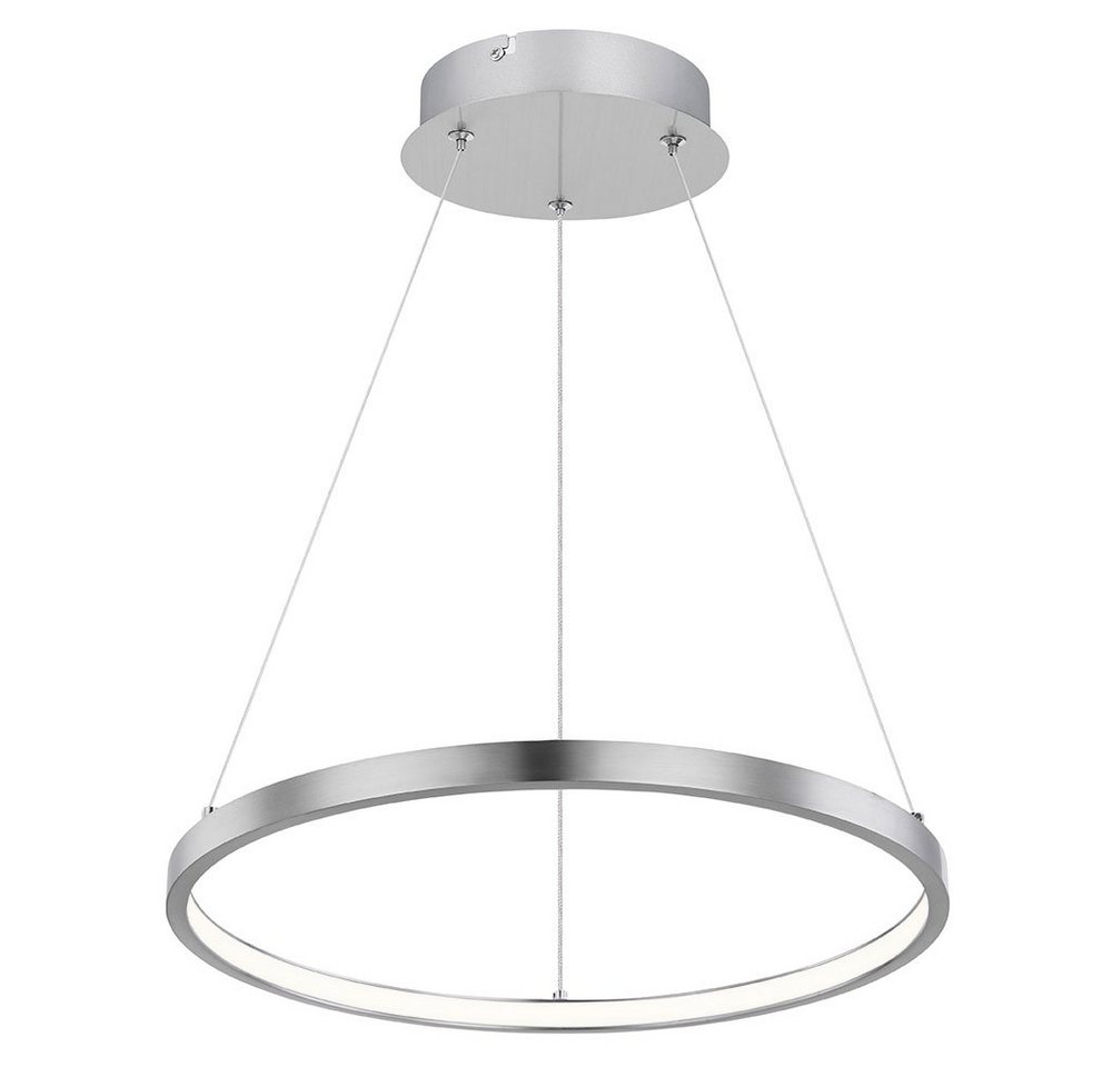 GLOBO LIGHTING LED Pendelleuchte, LED-Leuchtmittel fest verbaut, Warmweiß, Pendelleuchte Ring silber Hängeleuchte rund LED – Bild 5 von 5