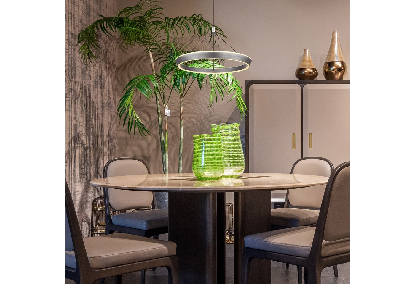 GLOBO LIGHTING LED Pendelleuchte FERRA, LED fest integriert, Warmweiß, Hängelampe/Hängeleuchte/Wohnzimmer/Esstisch/elegant – Bild 2 von 5