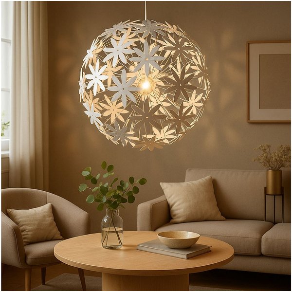 GLOBO LIGHTING LED Pendelleuchte, Leuchtmittel inklusive, Warmweiß, Pendel Leuchte Beleuchtung Hänge Lampe Blüten Strahler im