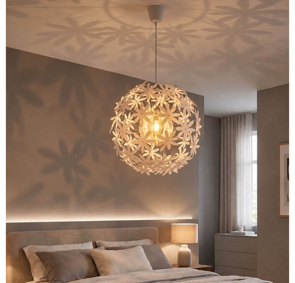 GLOBO LIGHTING LED Pendelleuchte, Leuchtmittel inklusive, Warmweiß, Pendel Leuchte Beleuchtung Hänge Lampe Blüten Strahler im – Bild 3 von 5