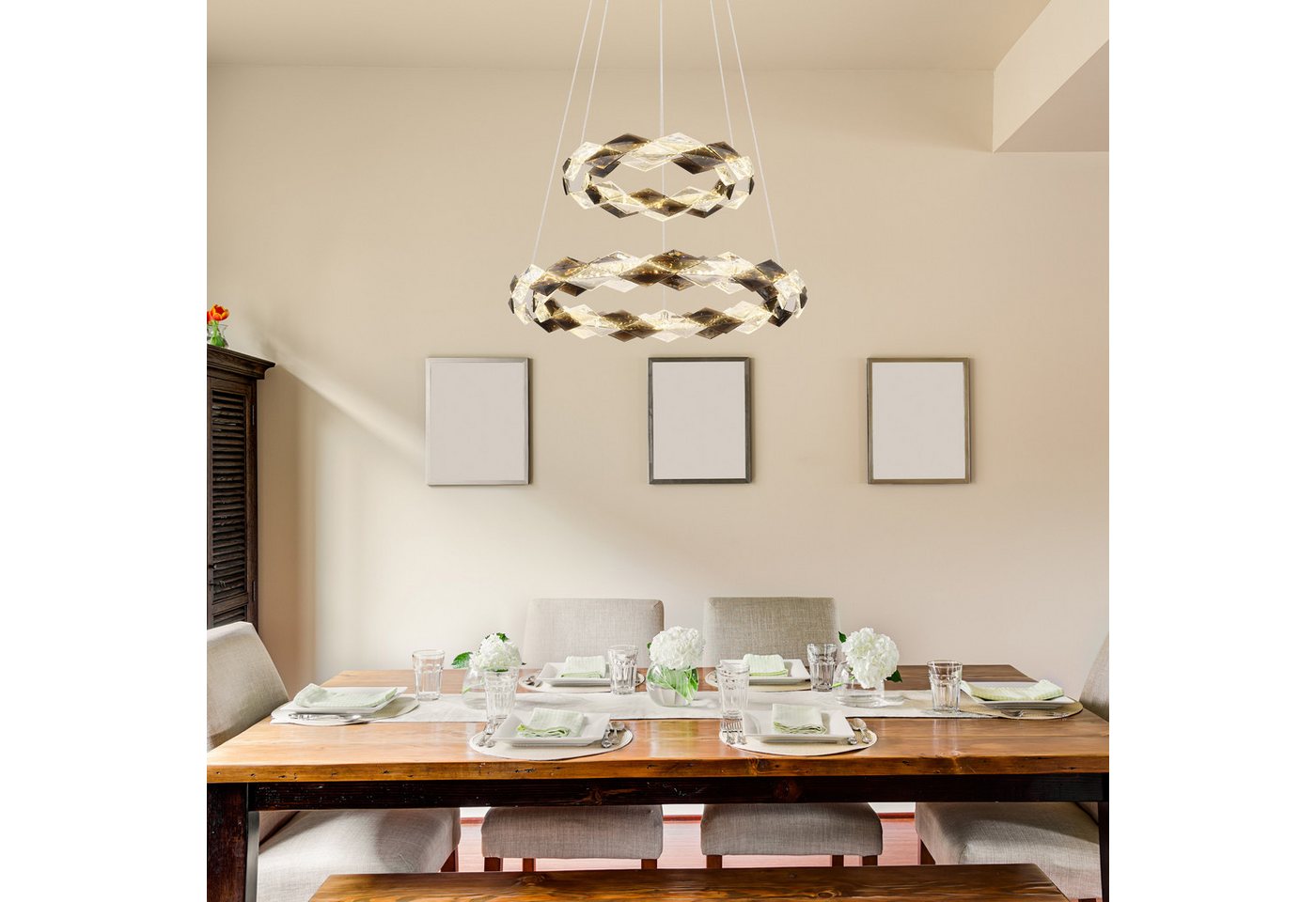 GLOBO LIGHTING LED Pendelleuchte KARILION, LED fest integriert, Tageslichtweiß, Hängelampe/Hängeleuchte/Wohnzimmer/Esstisch/elegant – Bild 2 von 5
