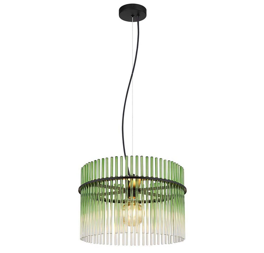 GLOBO LIGHTING LED Pendelleuchte, Leuchtmittel inklusive, Warmweiß, Pendelleuchte Hängelampe Esszimmerlampe Glas grün klar LED H 150 cm – Bild 2 von 5