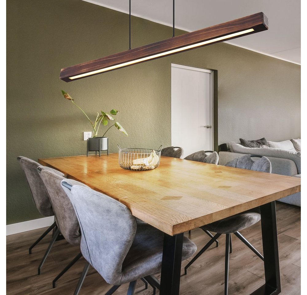 GLOBO LIGHTING LED Pendelleuchte, LED-Leuchtmittel fest verbaut, Warmweiß, Pendelleuchte Hängelampe Deckenlampe Esszimmerlampe LED Lampe Holz – Bild 5 von 5