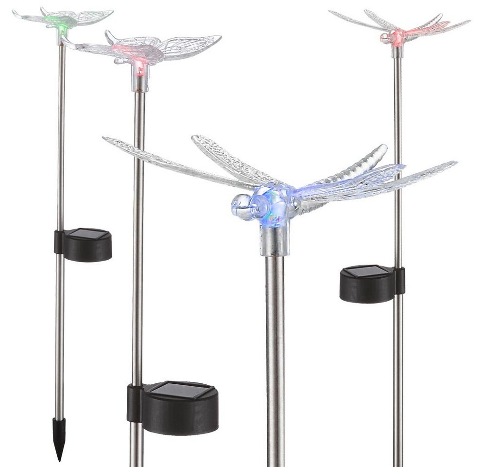 GLOBO LIGHTING LED Solarleuchte, LED-Leuchtmittel fest verbaut, Farbwechsel, 8er Set Solar Deko Erdspieß Außen Leuchte Farbwechsler LED – Bild 2 von 5