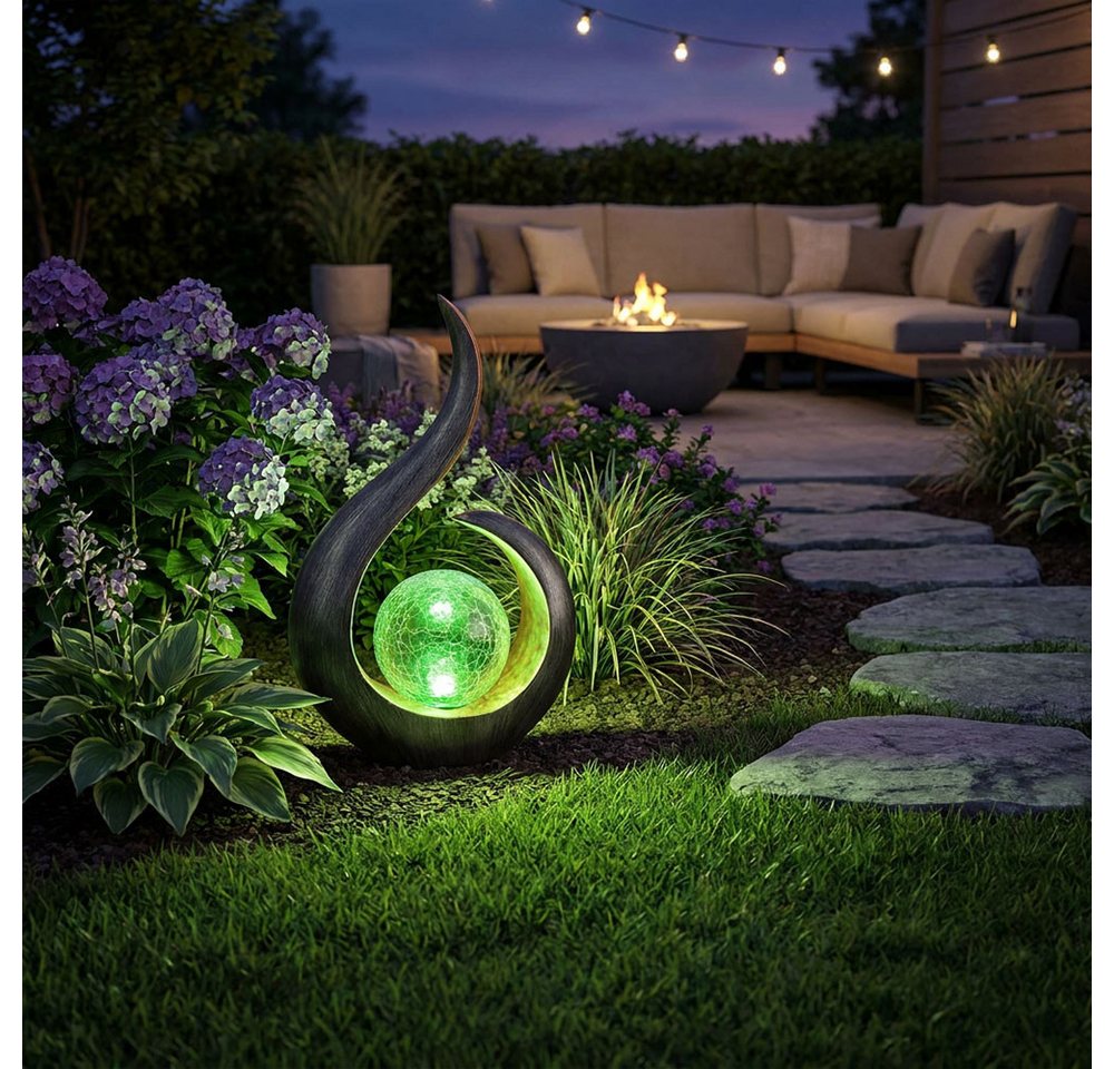 GLOBO LIGHTING LED Solarleuchte, LED-Leuchtmittel fest verbaut, Farbwechsel, Solarlampen für Außen zum stellen LED Solar Garten LED – Bild 3 von 5