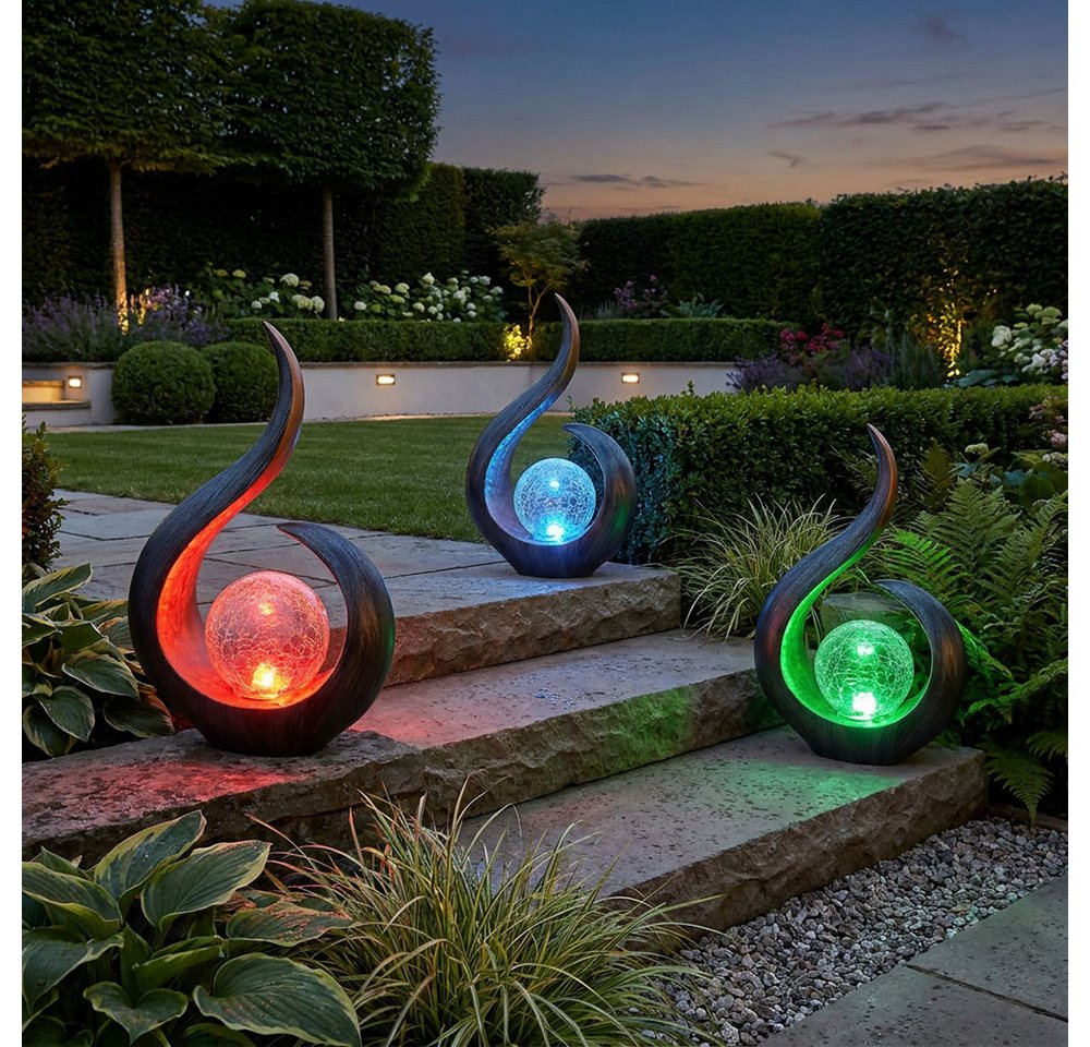 GLOBO LIGHTING LED Solarleuchte, LED-Leuchtmittel fest verbaut, Farbwechsel, Solarlampen für Außen zum stellen LED Solar Garten LED – Bild 4 von 5