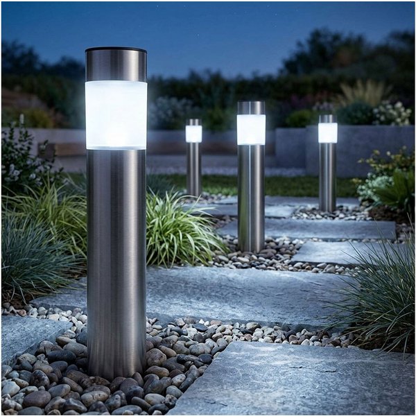 GLOBO LIGHTING LED Solarleuchte, LED-Leuchtmittel fest verbaut, Kaltweiß, LED Solar Erdspieß Leuchte Stecklampe Standleuchte
