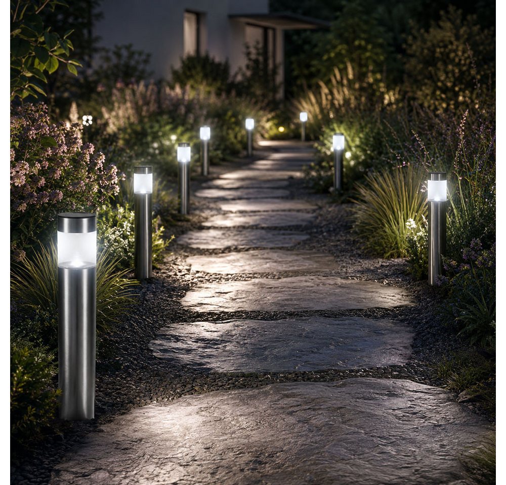 GLOBO LIGHTING LED Solarleuchte, LED-Leuchtmittel fest verbaut, Kaltweiß, LED Solar Erdspieß Leuchte Stecklampe Standleuchte – Bild 4 von 5
