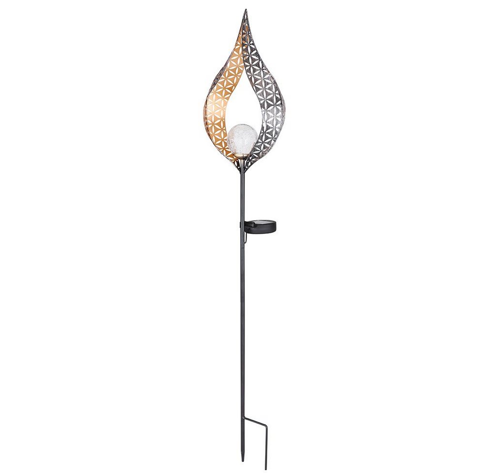 GLOBO LIGHTING LED Solarleuchte, LED-Leuchtmittel fest verbaut, Warmweiß, Solarleuchte Flamme Garten Solarstab für Außen Solar Garten Deko für – Bild 2 von 5