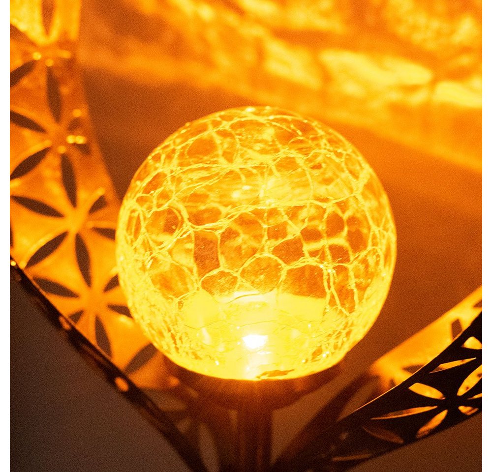 GLOBO LIGHTING LED Solarleuchte, LED-Leuchtmittel fest verbaut, Warmweiß, Solarleuchte Flamme Garten Solarstab für Außen Solar Garten Deko für – Bild 4 von 5