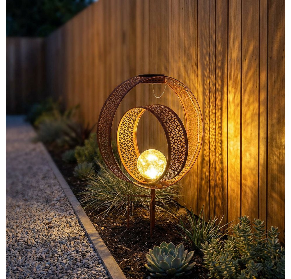 GLOBO LIGHTING LED Solarleuchte, LED-Leuchtmittel fest verbaut, Warmweiß, Solarlampe orientalische Kugel Dekoleuchte Garten – Bild 3 von 5