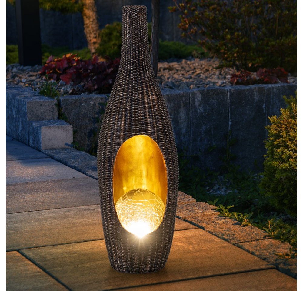 GLOBO LIGHTING LED Solarleuchte, LED-Leuchtmittel fest verbaut, Warmweiß, Solarleuchte Gartendeko für Außen Deko Design – Bild 3 von 5