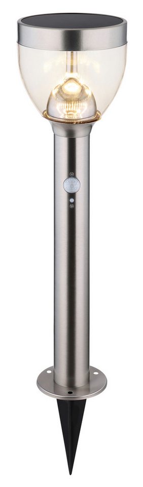 GLOBO LIGHTING LED Solarleuchte SOLARLEUCHTE EDELSTAHL, 1XLED, LED fest integriert, Warmweiß, Bewegungssensor mit flexibler Lichtsteuerung – Bild 4 von 5